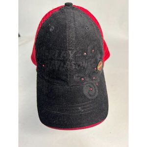 Harley-Davidson Trucker Biker Cap  OS Black Red   55% Cotton 45% Polyester